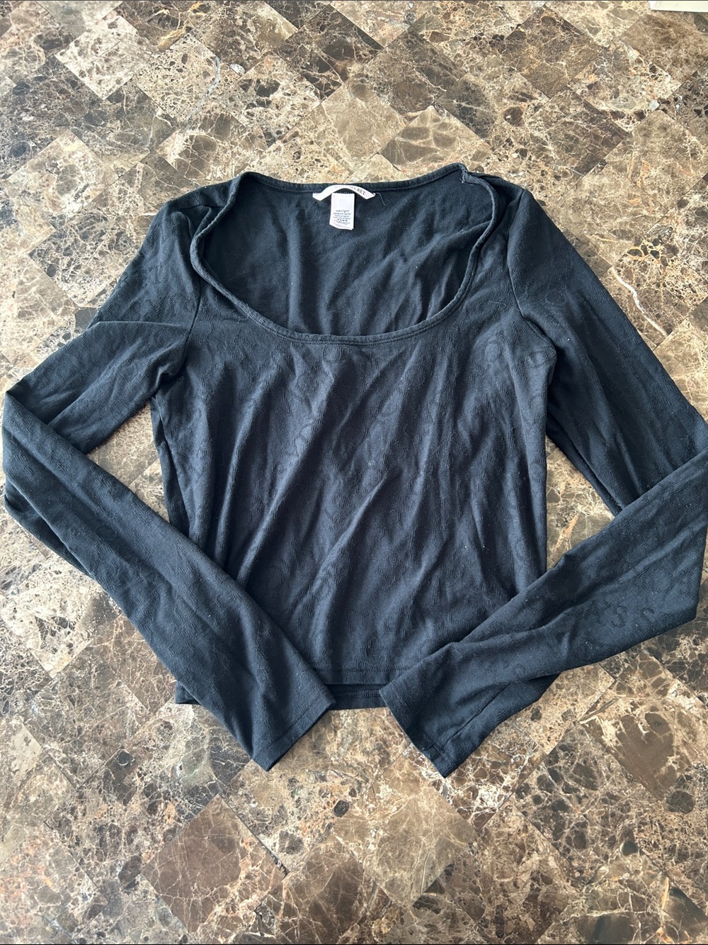 Victoria’s Secret Black Long-Sleeve Scoop Neck Women's Top XS